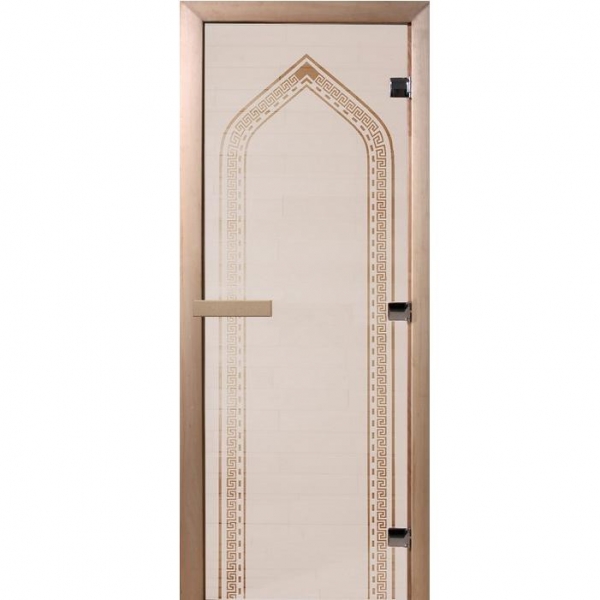 Стеклянная дверь для сауны и бани «Арка прозрачная»