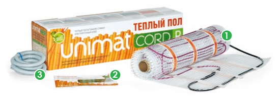 Комплектация теплого пола Unimat Cord